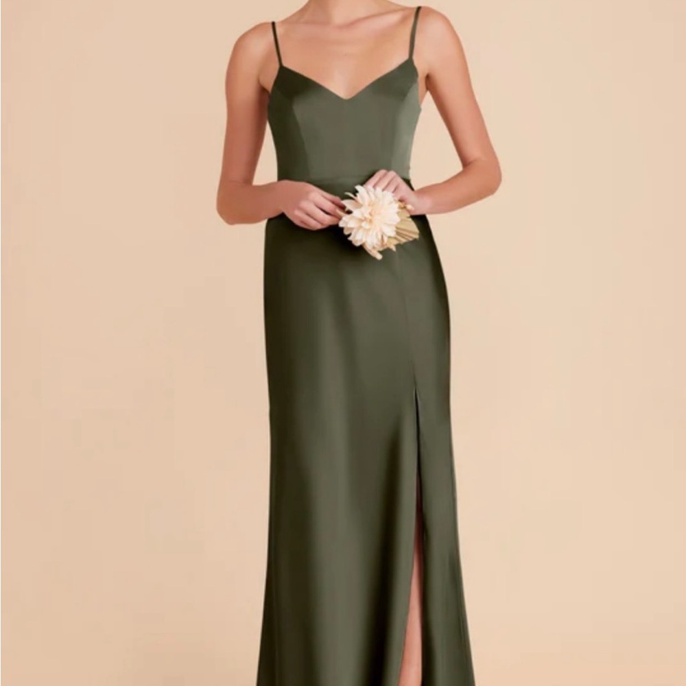 Birdy Grey Olive Green Spaghetti-Strap Maxi Dress
